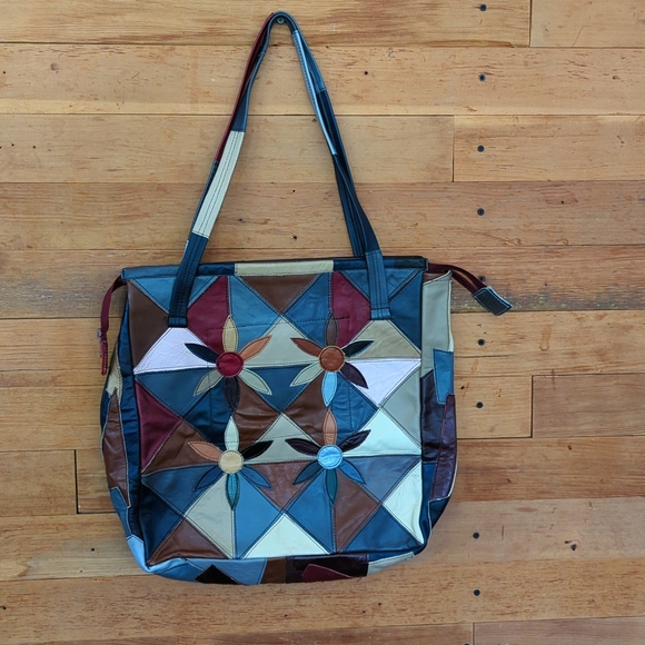 Unbranded Handbags - Vintage Retro 60s 70s Patchwork Leather Hippie Bohemian Shoulder Bag Tote Purse